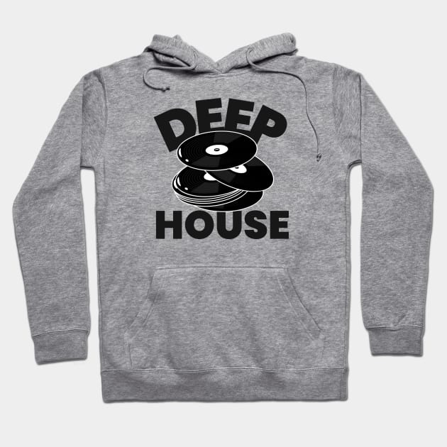 DEEP HOUSE (black) Hoodie by DISCOTHREADZ 